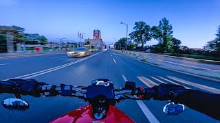 Ducati Monster Evening 4K POV City Ride  RAW Sound  Gopro 12 amp DJI Mic 2 [upl. by Froh]