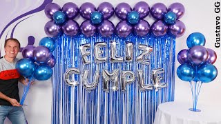 DECORACIONES PARA CUMPLEAÑOS 🥳 arreglos con globos ✨ decoración con globos  gustavo gg [upl. by Drusi]