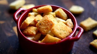 Air Fryer Croutons Recipe 🍞 Only 3 Ingredients [upl. by Tertias]