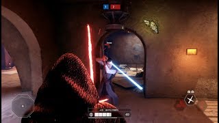 Star Wars Battlefront II  Kylo Ren Vs Rey Duel in Jabbas Palace [upl. by Heiney652]