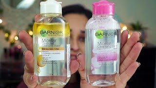 Garnier Micellar  OilInfused Cleansing Water  Demo and Review [upl. by Aglo]