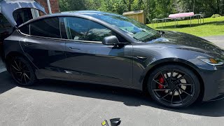 2024 Model 3 Performance  How To Remove Aero Caps  Easy [upl. by Ernaldus598]