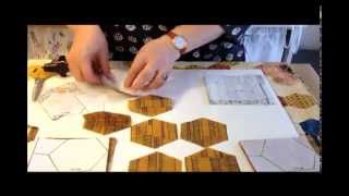 Cut Hexies with Anita Grossman Solomon’s Hexagon CuttingLines Pattern [upl. by Amorette]