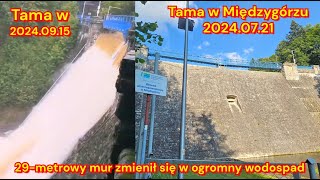 Zapora Wodna Międzygórze  29 metrowy mur zmienił się w ogromny wodospad [upl. by Llennaj951]