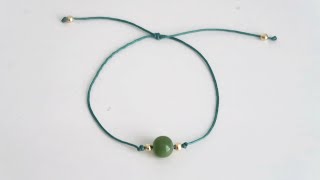 Simple Sliding Knot Bracelet with Beads [upl. by Rot120]