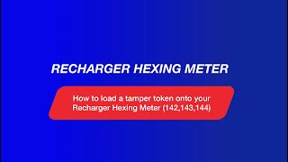 How to load a tamper token onto your Recharger Hexing Meter 142143144 [upl. by Swane]