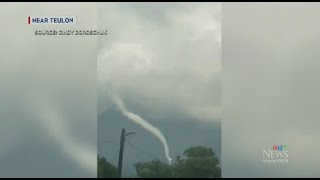 Twister touches down in Manitoba amid severe storm [upl. by Sitoeht]