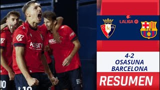 BARCELONA PERDIÓ EL INVICTO y fue GOLEADO 42 por el OSASUNA LAMINE YAMAL marcó GOLAZO  La Liga [upl. by Jandel]