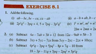 Class 8th maths l Exercise 81 l NCERT l Chapter 8 l Algebraic Expressions and identities l Carb Aca [upl. by Hguh]