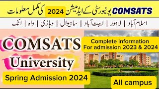 Comsats university spring Admissions 202324  complete information of comsats University admission [upl. by Adnola]