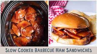 Slow Cooker Barbecue Ham Sandwiches 🍖🍔 [upl. by Aisatna]