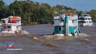 Após o Festival de Parintins muitos barcos e embarcações partem de Parintins de volta para Manaus [upl. by Minsat]