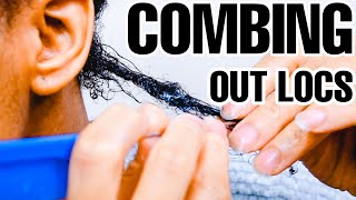 COMB OUT LOCS IN 3 MINUTES WITHOUT CUTTING YOUR HAIR  LOC TUTORIAL [upl. by Felic]