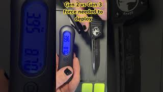 Microtech Combat Troodon Gen 2 vs Gen 3 force to deploy [upl. by Quintana]