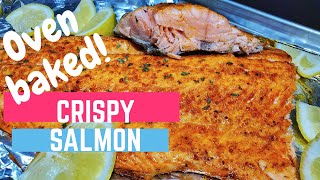 CRISPY SKIN Oven Roasted Salmon Recipe How to cook salmon in the oven [upl. by Ola]