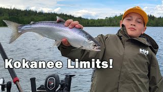 Kokanee Fishing with Austin  How to Catch a limit of Kokanee [upl. by Anaillil]