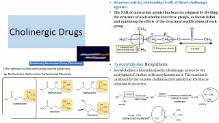 11 MEDICINAL CHEMISTRY1  SAR of Direct Acting Parasympathommitecs [upl. by Vidda]