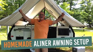 Homemade Aliner Awning Setup [upl. by Ahseiuqal]