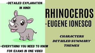 RHINOCEROSEUGENE IONESCODETAILED EXPLANATION IN HINDICHARACTER AND THEMESSEM 6 [upl. by Itsyrc]