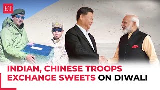 After IndiaChina border truce Armies exchange sweets at LAC on Diwali [upl. by Saisoj]