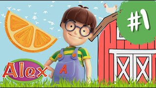 Aprende las frutas y verduras con Alex La naranja Frutas para niños [upl. by Joycelin502]