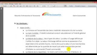 Introduction à léconomie S1 Partie 3 quot les pensées économiques 12 quot [upl. by Ligetti]