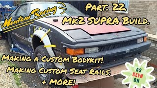 Part 22 mk2 SUPRA build Turbod amp Manual Swapped Making a CUSTOM Bodykit amp Fitting Custom Seats [upl. by Brucie]