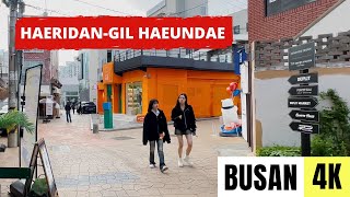 BUSAN SOUTH KOREA 🇰🇷 4K Haeridangil — Hip Cafe Neighbourhood in Haeundae [upl. by Aidyl]