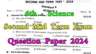 6th Science 2nd Mid term question paper 2024  6th Science Second mid term question paper 2024 [upl. by Ahseinet]