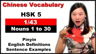 HSK 5 Course  Complete Chinese Vocabulary Course  HSK 5 Full Course  Nouns 1 to 30 143 [upl. by Simonne]