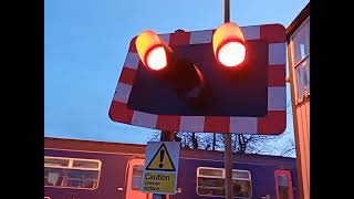 Car nearmiss with barriers Crediton Level Crossing Devon [upl. by Herrah]