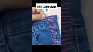 jeans ki fitting kaise kare 🔥oversized jinas casualstyle fashion shorts fashiontrends [upl. by Woodhead]