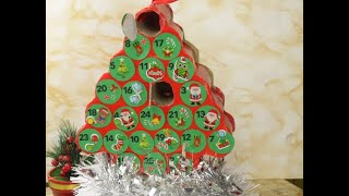 Christmas advent calendar how to make it recycling rolls of toilet paper [upl. by Occor]