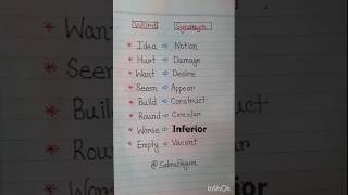 Synonym word english spokenenglish vocabulary handwriting short viralshort [upl. by Southard]