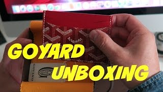 AUTHENTIC GOYARD CARD HOLDER UNBOXING 2016 [upl. by Sukul]