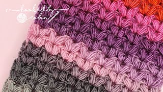 Crochet Puff VStitch Stitch Tutorial  ONE ROW REPEAT [upl. by Akoek]