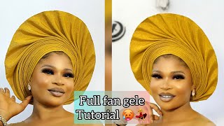 Full fan bridal gele tutorial 💃💃you all ask for it😁pls watch share nd comment [upl. by Ailices]