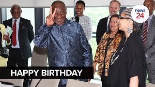 WATCH  Ramaphosa celebrates 72nd birthday in Brazils Rio de Janeiro ahead of G20 summit [upl. by Kurman]