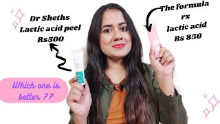 Dr Sheths Lactic acid peel Vs The formula rx Lactic acid skincare [upl. by Yggep912]