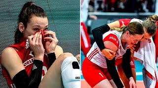 Heartbreaking Volleyball Moments  Injuries  HeadShots  Victory amp Loss [upl. by Nairde116]