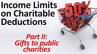 Income Limits on Charitable Deductions 2 Gifts to Public Charities updated [upl. by Hittel]