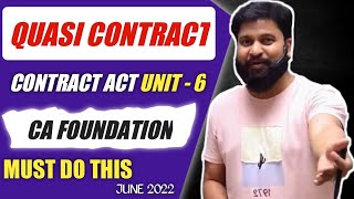 Quasi Contract in Indian Contract Act 1872 CA Foundation [upl. by Cresida]