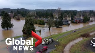 Flooding in Washington state shuts down major roads forces evacuations [upl. by Mancino952]