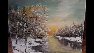 winterlandschap schilderen met acrylverf [upl. by Kyle]