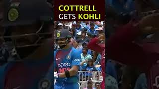 👀 Slower Ball Bouncer Dismisses Kohli  SALUTE Sheldon Cottrell Shorts [upl. by Ardnuahs]