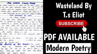 The Wasteland by Ts Eliot  Modern Poetry [upl. by Sevy]