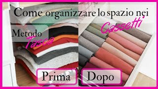 COME ORGANIZZARE LO SPAZIO NEI CASSETTI  METODO TASCA  MEGLIO DI MARIE KONDO METONO KONMARI [upl. by Lightfoot644]