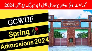 Government college women university Faisalabad spring admissions 2024  GCWUFGCWUF Spring admission [upl. by Esoryram848]