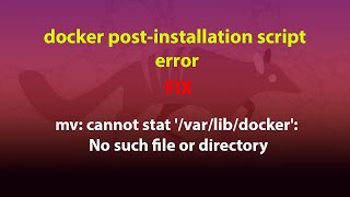 UBUNTU FIX mv cannot stat varlibdocker No such file or directory [upl. by Annai771]