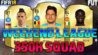 FIFA 18 300K350K SQUAD BUILDER feat MERTENS HAMSIK BAILLY  WEEKEND LEAGUE TEAM [upl. by Ynffit]